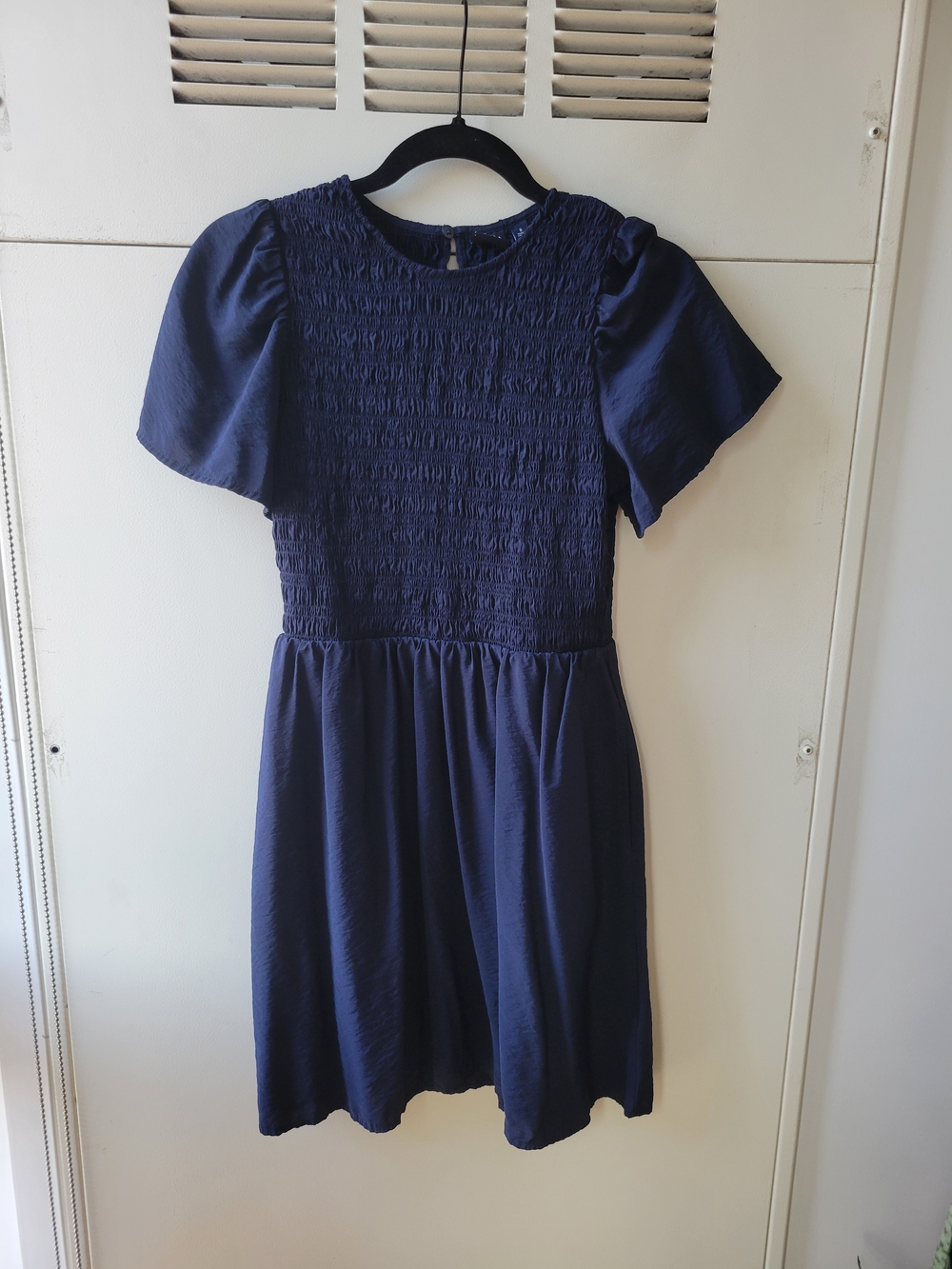 GAP Navy Smocked Bodice Short Sleeve Dress